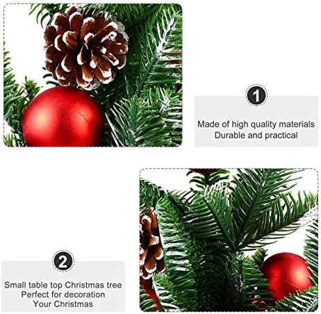 ABOOFAN Yapay Mini Noel Ağacı Masaüstü Dekorasyon Noel Ağaçları Asılı Top Süsler Bez Çanta Tabanı ile Noel Partisi