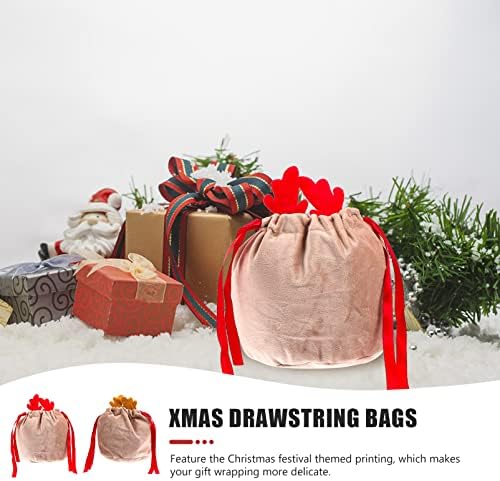 ABOOFAN Takı hediye keseleri 20 adet Çanta Noel İpli Şeker Çanta Boynuz Goodie Tedavi Kılıfı Noel Ağacı Asılı Süsleme