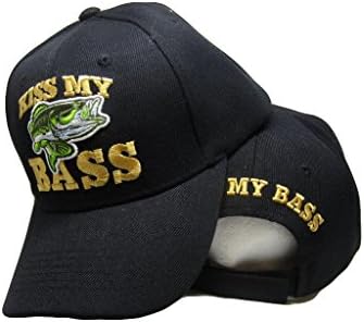 AES Öpücük Benim Bas Balıkçılık Balık Cahil Siyah İşlemeli Beyzbol yuvarlak şapka Şapka