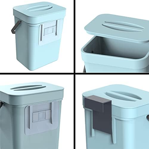 Frcctre 2 Paket Plastik Çöp Kutusu, 3L / 0.8 Gal Duvara Monte Çöp Kutusu, Mutfak Dolabı Kapısı için Kapaklı Küçük