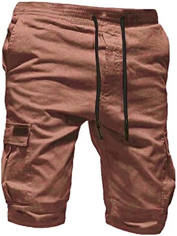 Şort Erkekler için Rahat Yaz Spor Saf Renk Bandaj Rahat Gevşek Sweatpants İpli Şort Pantolon