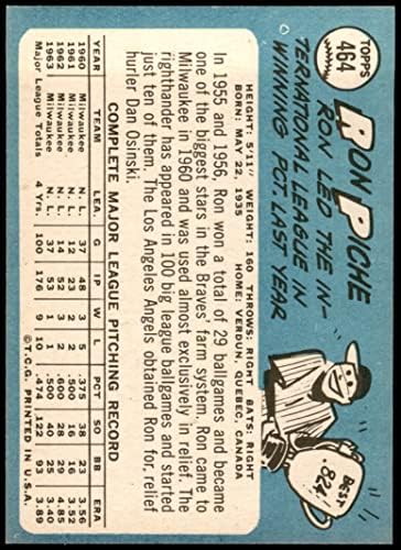 1965 Topps 464 Ron Piche Los Angeles Melekleri (Beyzbol Kartı) NM Melekleri