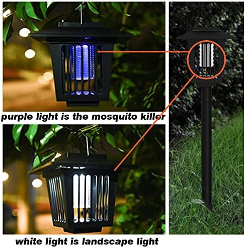 2 Paket Güneş böcek tuzağı Açık Güneş Enerjili böcek tuzağı LED Sivrisinek Katili ışık iç mekan lambası ve Dış Mekan