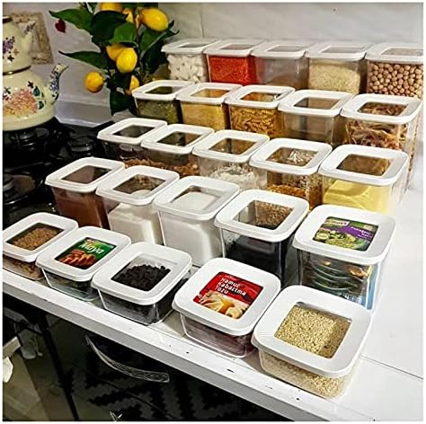 ZHMYENGMING Mutfak saklama kutusu 12 PCS Mutfak Gıda saklama kutusu Konteyner Set Organizatör Kare Vakum Kapak Hava