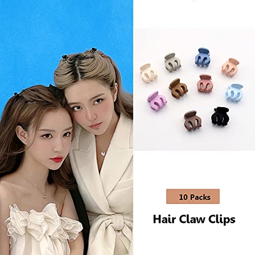 20 Adet Mini Ahtapot Klipleri Plastik Saç pençe klipsleri 6 Pençeleri Kızlar için, Kaymaz Kavrama Küçük Siyah Firkete