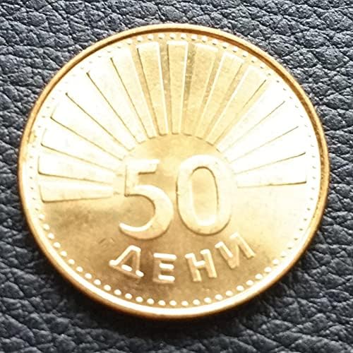 Avrupa Makedonya 50 Erkek Paraları 1993 Baskı Yabancı Para Hediye Koleksiyonu