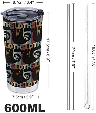 Retro Tembellik kahve bardağı 600ML Araba pipetli bardak Flip Top paslanmaz çelik seyahat kupası İçecek su Şişesi