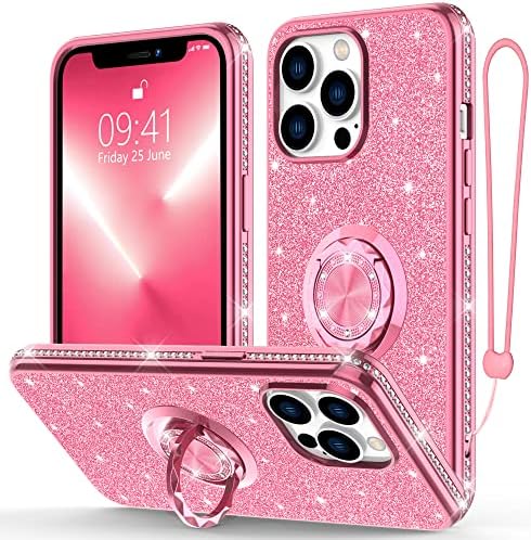Henpone Glitter iPhone 13 Pro Max Kılıfları Kadınlar için, [Surround Tampon Taklidi] Sparkly Bling Telefon Kılıfı