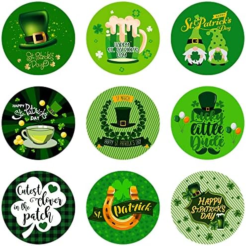 24 Yaprak Aziz Patrick Günü Çıkartmaları Etiketler Aziz Patty Parti Malzemeleri İyilik Kavanoz Kapları Etiketler