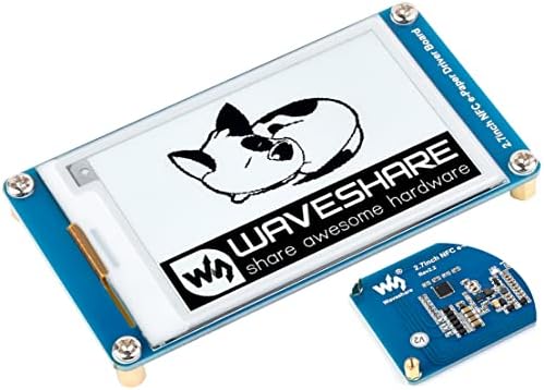 waveshare 2.7 inç Pasif NFC Destekli e-Kağıt Modülü, 264 × 176 Piksel Siyah Beyaz Ekran Rengi, Pil Gerektirmez, Dağınık