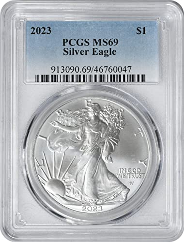 2023 P $ 1 Amerikan Gümüş Kartal Doları PCGS MS69