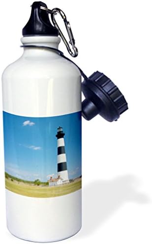 3dRose Bodie Adası Deniz Feneri, Cape Hatteras, NC-US34 DFR0030-David R Frazier Spor Su Şişesi, 21 oz, Beyaz