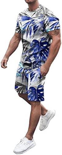 TOUFA Erkekler İlkbahar Yaz Elbise Plaj Kısa Kollu Spor Baskı Gömlek Kısa Set 2 Parça Gömlek pantolon seti Erkek
