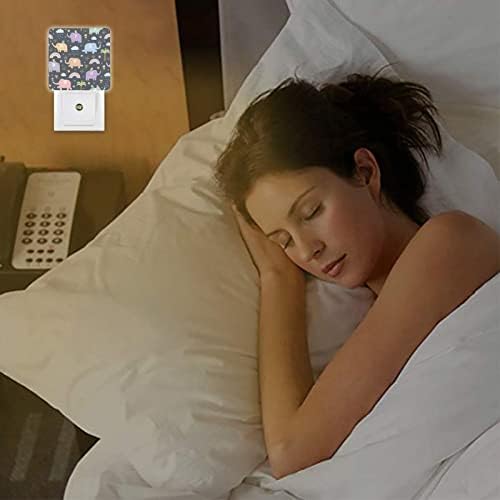Komik Filler LED Gece Lambası Otomatik Şafak Vakti Sensörü Sevimli Enerji Verimli Gece Lambası Yatak Odası Banyo