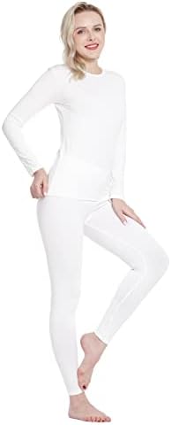 JTANIB termal iç çamaşır Kadınlar için Polar Astarlı Temel Uzun John Seti Ultra Yumuşak S-XXL