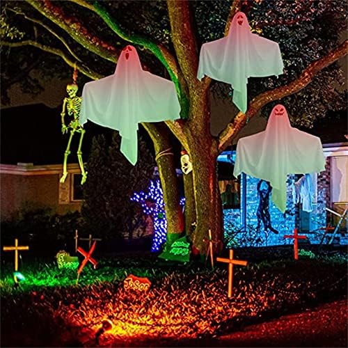 LİKESİDE Cadılar Bayramı Cadılar Bayramı Süslemeleri Ev için 1 Paket Light-up Cadılar Bayramı Beyaz Asılı Hayalet