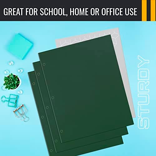 İki Cep Portföy Klasörü, 50'li Paket, Koyu Yeşil, Mektup Boyutunda Kağıt Klasörleri, Better Office Products, 50 Adet,