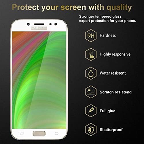 Samsung Galaxy J5 2017 ile uyumlu Cadorabo 3x Tam Ekran Zırh Filmi - BEYAZLA ŞEFFAF koruyucu film-3'lü paket 3D dokunuşlu