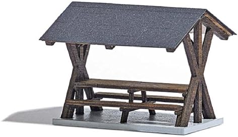 Busch 1563 Ahşap Çatılı Masa / Tezgah HO Manzara Ölçekli Model Manzara