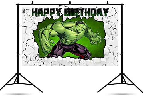 Yeşil Süper Kahraman Zemin Doğum Günü Partisi Malzemeleri için 5x3ft Tuğla Duvar Fotoğraf Arka Plan Hulk Tema Parti
