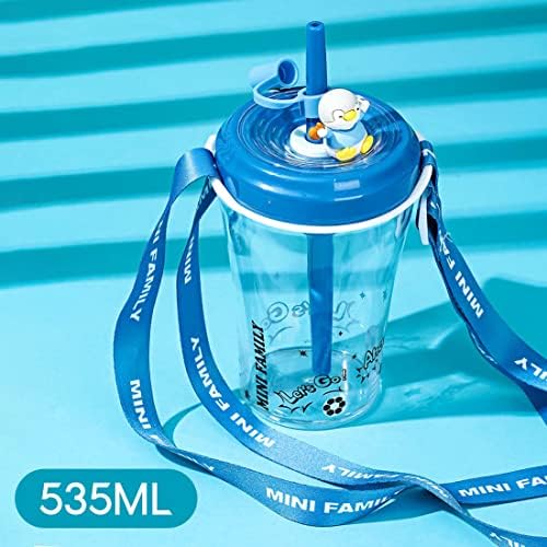 MINISO Mini Aile Plastik Su Şişesi 17.5 oz Ayarlanabilir Omuz Askısı ile Sızdırmaz BPA Ücretsiz Spor Salonu için