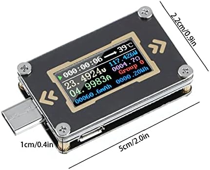 Tampon Tipi-C USB Test Cihazı Güç Ölçer Ölçüm Voltmetre Ampermetre Multimetre Renkli Ekran Test Cihazı Temassız Test