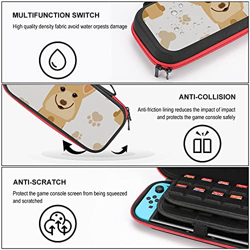 Nintendo Anahtarı için taşıma çantası Durumda Sevimli Corgi Köpek Darbeye Dayanıklı Sert Kabuk Koruyucu Kılıf Kapak