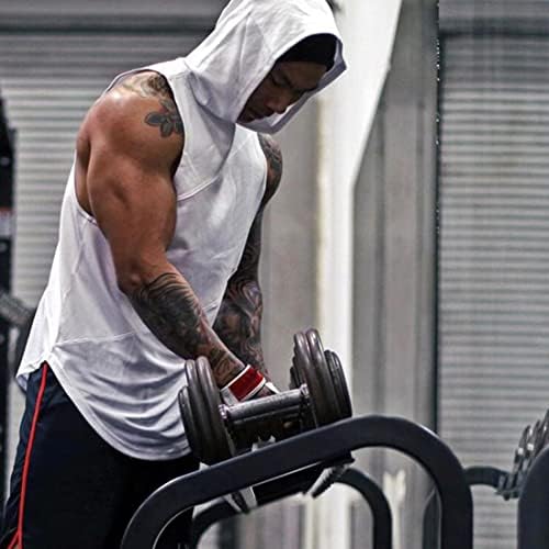 ZUEVI erkek Kas Kolsuz Hoodies Tankı Üstleri Spor Salonu Egzersiz Kapşonlu Vücut Geliştirme Stringer T Shirt