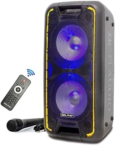 Yunus Parti Hoparlör kablosuz Bluetooth w / Tekerlekler Partiler için, Karaoke, DJ Hoparlörler, Uzun Pil Ömrü