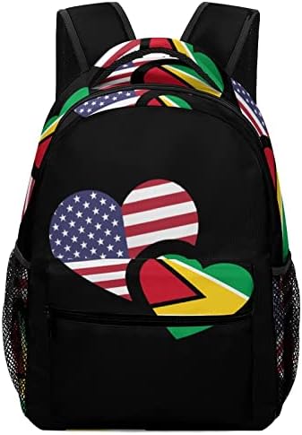 Guyana ABD Bayrağı seyahat sırt çantaları Moda omuzdan askili çanta Hafif Çok Cep Sırt Çantası Okul Çalışması için