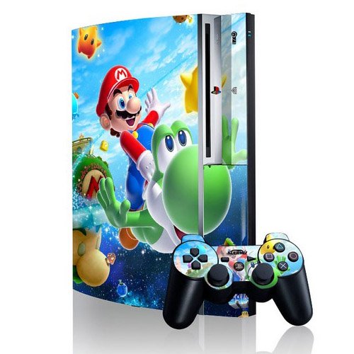 BestFyou ® Mario Design Playstation 3 (PS3) için Dekoratif Koruyucu Kaplama Çıkartma(2 Kontrolör Kaplaması dahil)