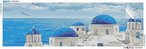 Instarry 5D DİY Elmas Boyama Büyük Boy Tam Matkap Ege Denizi Manzara Kristal Nakış Duvar Resimleri 70. 9x23. 6 inç