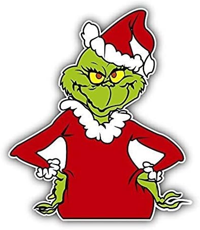 Grinch Noel karikatür etiket-Etiket grafik-su geçirmez-solmaya dayanıklı Kalıp kesim