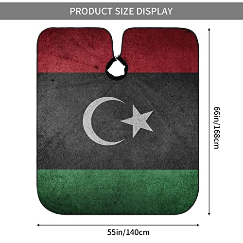 Retro Libya Bayrağı 3d Baskı Profesyonel Berber Pelerin Saç Kesme Saç Kesim Salon Cape Kuaförlük Önlük 55 X 66