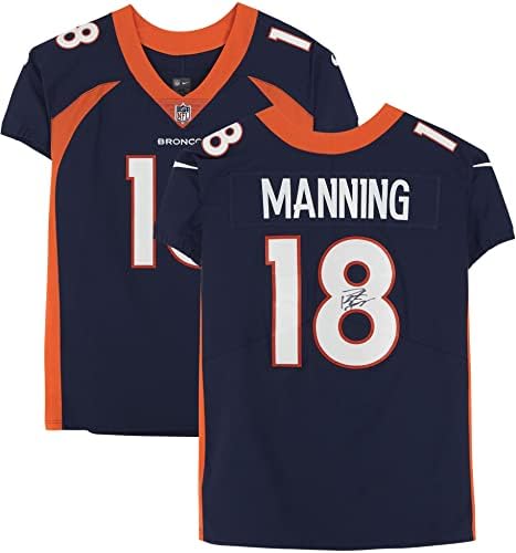 Peyton Manning Denver Broncos İmzalı Lacivert Nike Elite Forması-İmzalı NFL Formaları