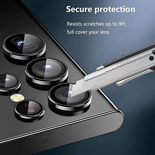 ZXZone [2 Paket - 5+5 ADET Samsung Galaxy S23 Ultra 5G Lens Koruyucu, Premium Temperli Cam Glitter Elmas Metal Kamera