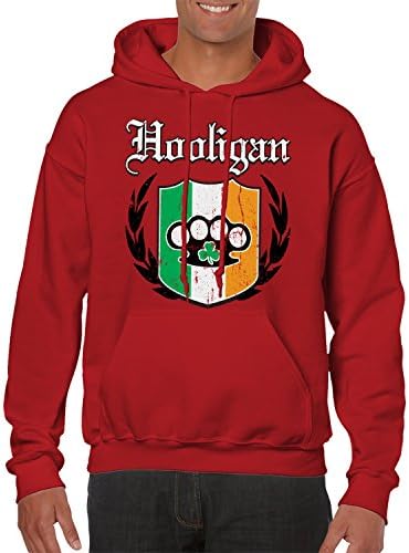 SpiritForged Giyim Holigan İrlanda Bayrağı Crest Kapüşonlu Sweatshirt