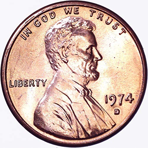 1974 D Lincoln Anıtı Cent 1C Parlak Dolaşımsız