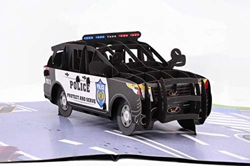 Lııf Polis Arabası 3D Tebrik Pop Up babalar Günü Kartı, Mutlu Yıllar, Polis Akademisi Mezuniyeti, Emeklilik, Tebrikler,