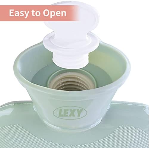 LEXY Sıcak Su Şişeleri, 2 Litre Doğal Kauçuk-BPA İçermez - Sıcak Kompres ve ısı terapisi için dayanıklı Sıcak Su