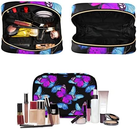 WELLDAY Renkli Kelebekler Seyahat makyaj çantası Kozmetik makyaj Fırça Kılıfları Asılı Suya dayanıklı Aksesuarları
