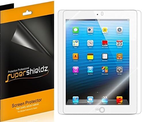 (3'lü Paket) Supershieldz Apple iPad 4, 3 ve 2 Nesil Ekran Koruyucu, Yüksek Çözünürlüklü Net Ekran (PET)için Tasarlandı