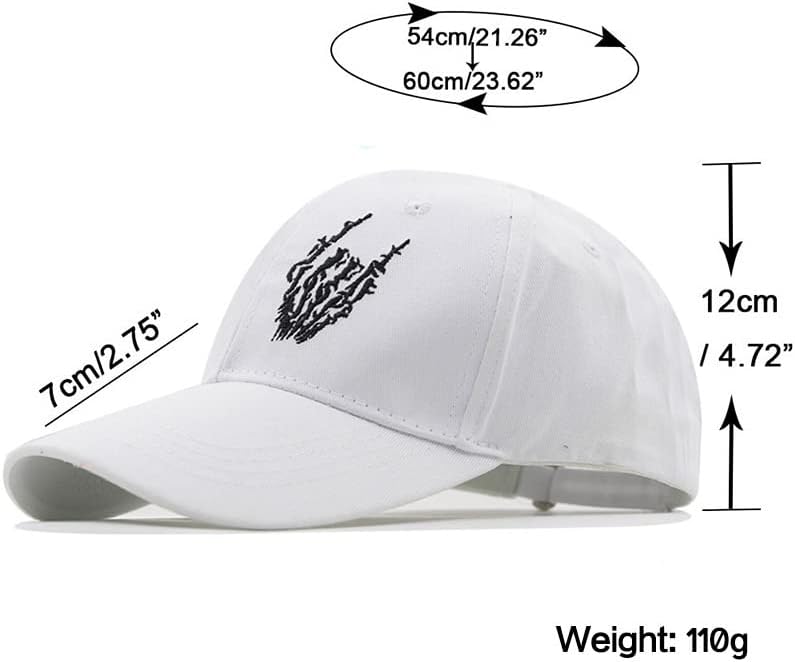 Klasik iskelet El beyzbol şapkası, Erkekler Kadınlar için Ayarlanabilir Şapka, İşlemeli iskelet beyzbol şapkası Hip