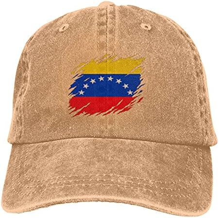 Vintage Venezuela Venezuela Bayrağı Gurur Kap Yetişkin Ayarlanabilir Dağ Klasik Yıkanmış Casquette Denim Kap Şapka