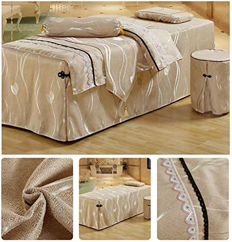 Pamuk ve Keten Masaj çarşaf masa setleri, 4 Parçalı Güzellik Yatak Örtüsü Yüz Dinlenme Deliği, Yumuşak Pamuklu Yüz