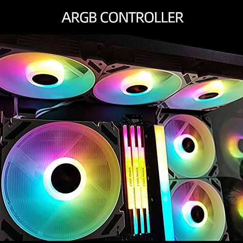 Konnektörler 120mm PWM ARGB PC Kasa Fanı Sessiz 4 Pin Adreslenebilir RGB Soğutma Fanı CPU Soğutucu için Bilgisayar