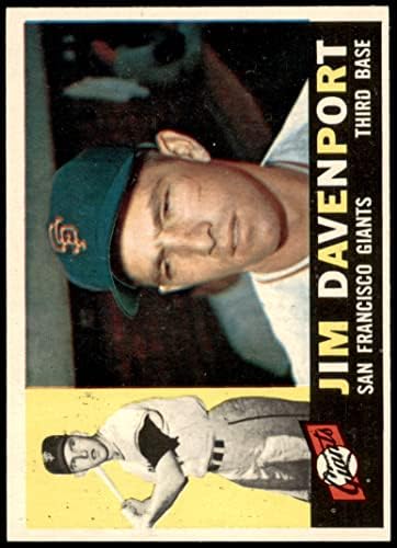 1960 Topps 154 Jim Davenport San Francisco Devleri (Beyzbol Kartı) ESKİ / MT Devleri