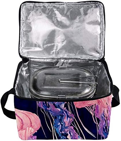 Yeniden kullanılabilir Yalıtımlı Denizanası Öğle Yemeği Çantaları Soğutucu Çanta Bento çantası yemek kabı, Taşınabilir