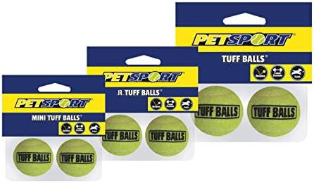 PetSport Mini Tüf Topları Köpek Oyuncak, 1.5 İnç, Dayanıklı Tenis Topları Küçük ve Oyuncak Irkları (2 Paket)