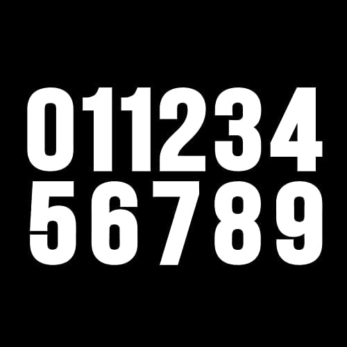 8 İnç 11 ADET demir-On numaraları ısı transferi harfler kağıt DIY giyim Jersyes T Shirt takım Sloganı (Beyaz)